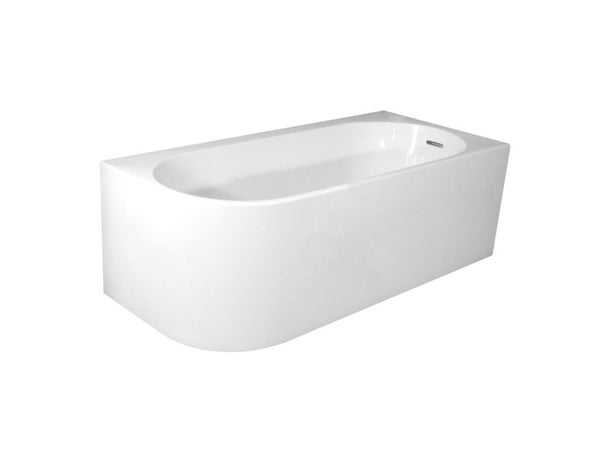 Baignoire semi-îlot l.75 x L.160 cm, blanc Sophia version droite, BALNEO