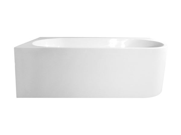 Baignoire semi-îlot l.75 x L.160 cm, blanc Sophia version gauche, BALNEO