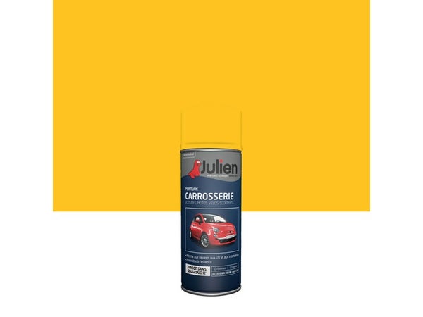 Bombe d'aérosol de peinture à carrosserie, JULIEN, 0.4 L jaune brillant