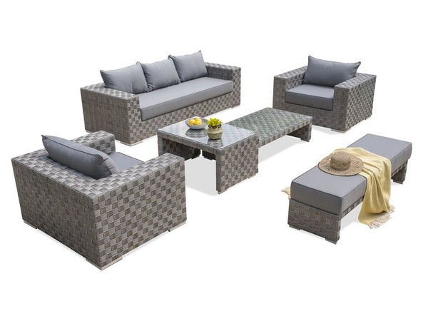 Banc de jardin DCB GARDEN Tosca en aluminium gris / argent