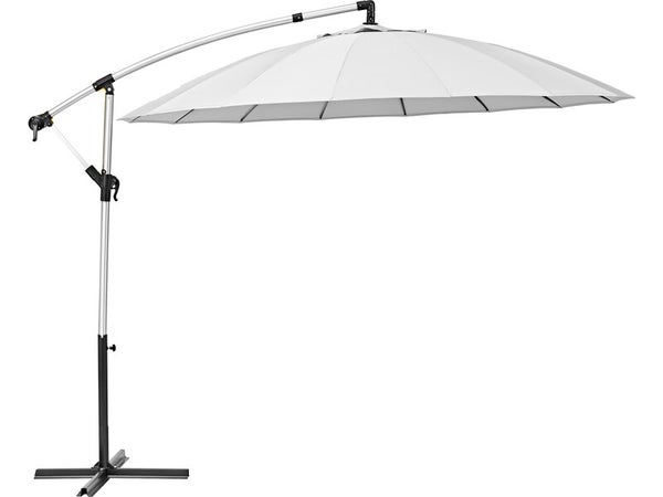 Parasol excentré NATERIAL Sinae blanc rond, L.284 x l.284 cm