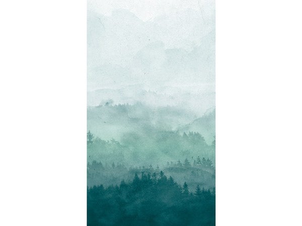 Papier peint panoramique paysage vert l.159 x H.280 cm