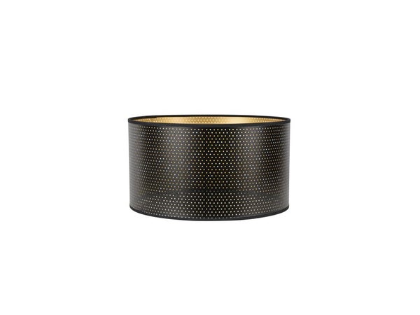Abat-jour Cylindre Hauteur 19 cm, Diamètre 35 cm polyamide, noir/or COREP