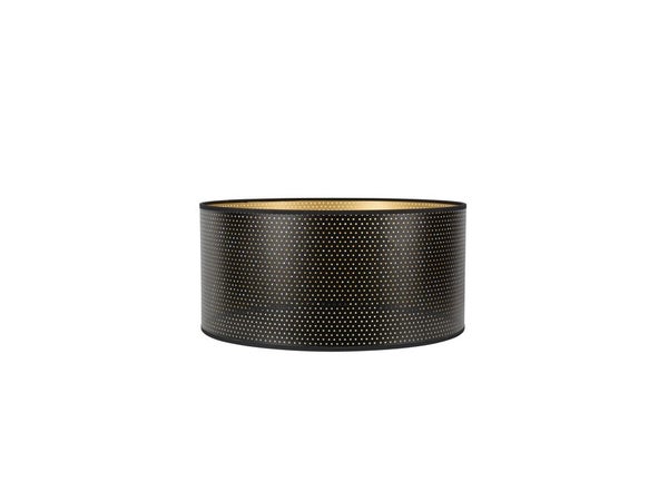 Abat-jour Cylindre Hauteur 19 cm, Diamètre 40 cm polyamide, noir et or COREP