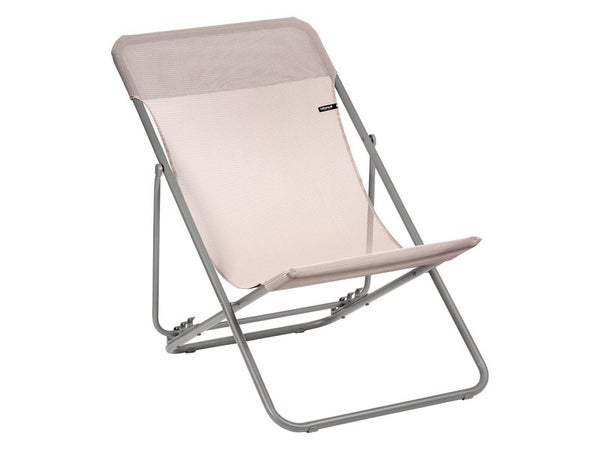 Transat de jardin LAFUMA MOBILIER Batyline en acier rose