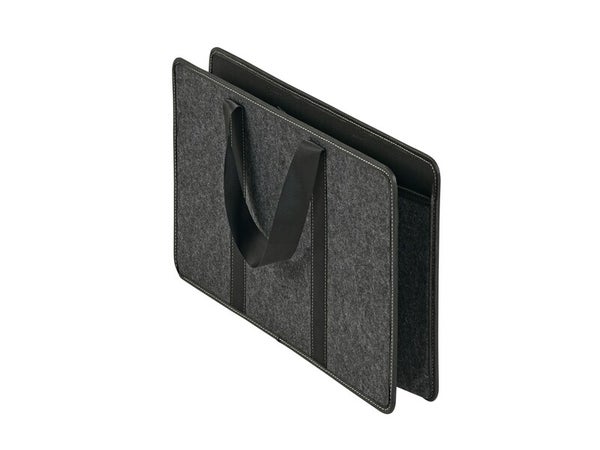 Sac à bûches gris & sangles noires, DIXNEUF Fold, l.54 x H.32 cm