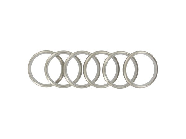 Lot de 6 Anneaux tringle à rideau D25 mm acier chrome IB+
