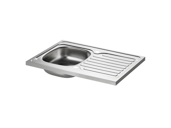 Evier à poser 1 bac avec égouttoir, inox, KAMA gris / argent
