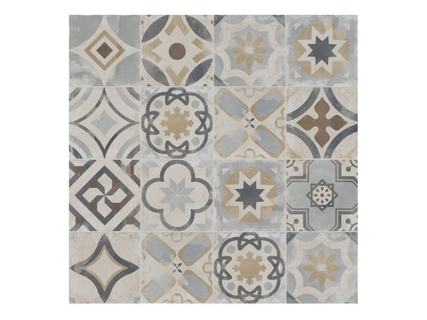 Carrelage sol et mur forte effet carreau ciment multicolore LOOP 20x20 cm