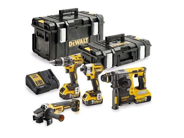 Kit de 4 outils sans fil DEWALT DCK422P3-QW, 18 V 5 Ah, 3 batteries
