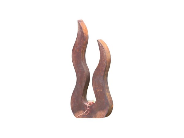 Flamme métal rouille, H.115 cm