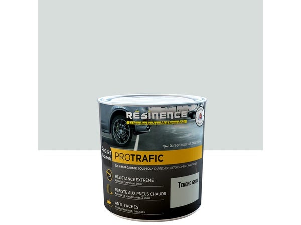 Peinture sol Protrafic RESINENCE, RAL 7035, gris tendre satiné, 0.3 l