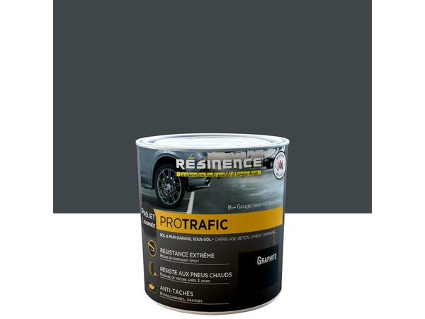 Peinture Protrafic sol/garage/sous-sol RESINENCE graphite satiné 0.3 l