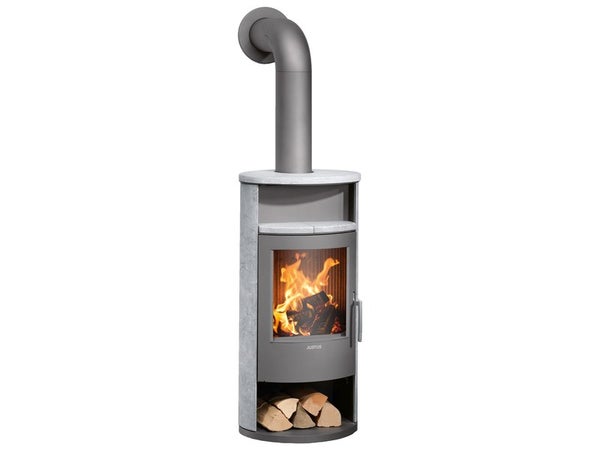 Poêle à bûche JUSTUS Island 5 gris, 5 kW
