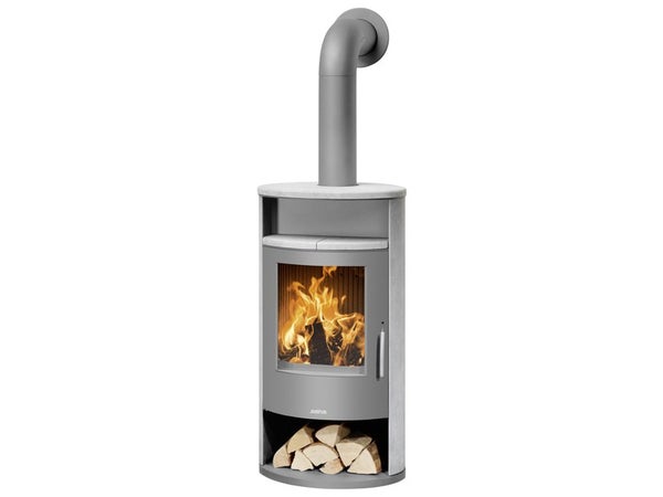 Poêle à bûche JUSTUS Island gris, 6 kW