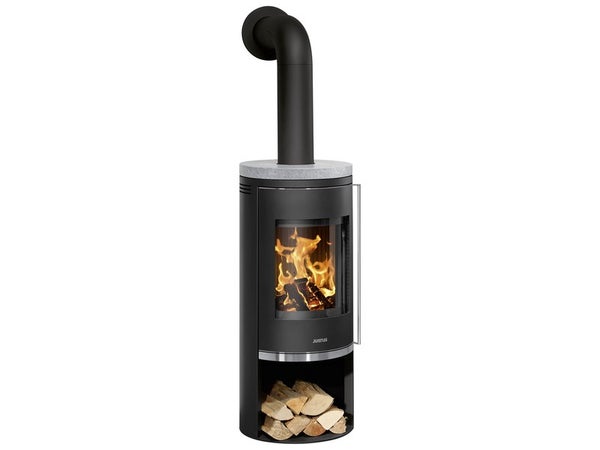 Poêle à bûche JUSTUS Faro 2.0 porte fonte noir / gris, 6 kW