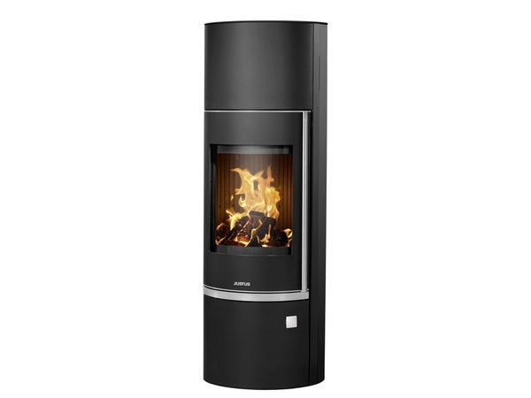 Poêle à bûche JUSTUS Faro w+ 2.0 porte fonte noir, 7 kW