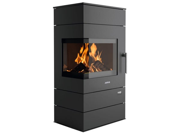 Poêle à bûche JUSTUS Voga w+ noir, 6 kW