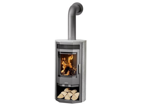 Poêle à bûche JUSTUS Usedom gris, 7 kW