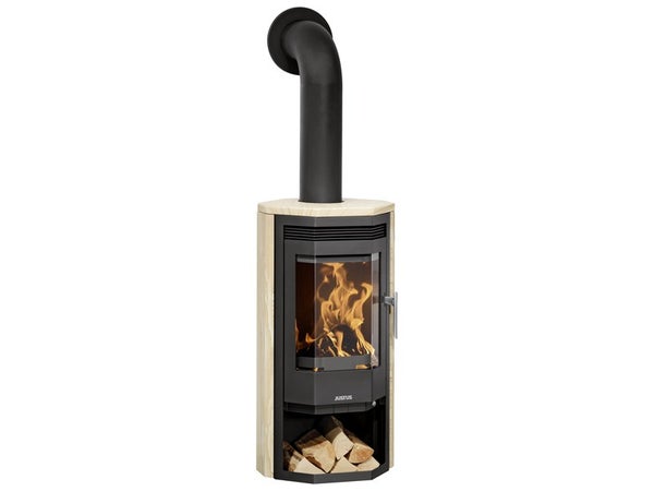 Poêle à bûche JUSTUS Usedom porte fonte sable / noir, 5 kW