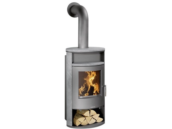 Poêle à bûche JUSTUS Island aqua gris, 10 kW