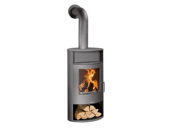 Poêle à bûche JUSTUS Island aqua anthracite, 10 kW