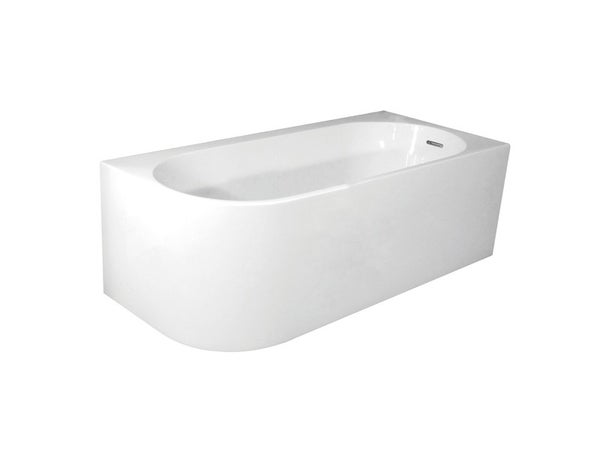 Baignoire semi-îlot l.75 x L.170 cm, blanc Sophia version droite, BALNEO