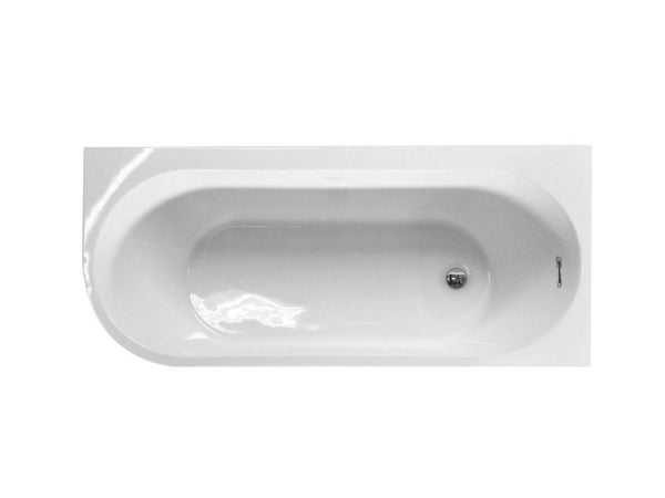 Baignoire semi-îlot l.75 x L.170 cm, blanc Sophia version gauche, BALNEO