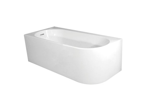 Baignoire semi-îlot l.80 x L.180 cm, blanc Sophia version gauche, BALNEO