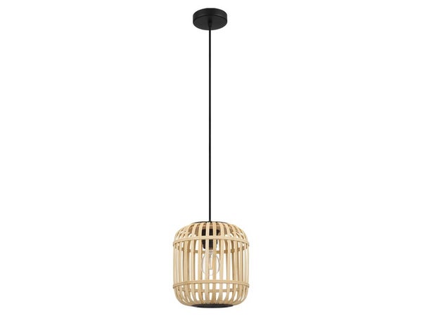 Suspension 1x E27 max 28 W, nature bois EGLO HANOI diam. 21 cm