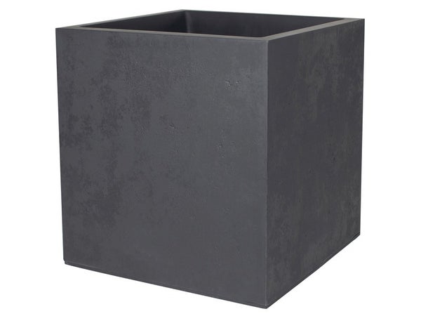 Pot polypropylène carré EDA L.39.5 x l.39.5 x H.43.5 cm anthracite 31L