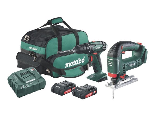 Kit de 2 outils sans fil METABO 18ltx+bs18, 18 V 2 Ah, 2 batteries