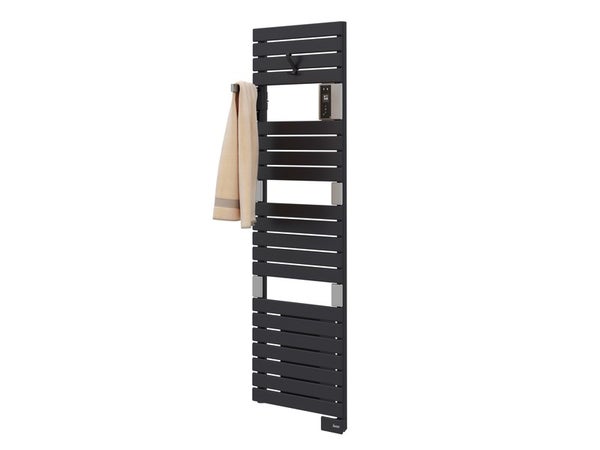 Sèche-serviettes électrique soufflant SAUTER 1750W, H.143.2 x l.55 cm Asama connecté anthracite