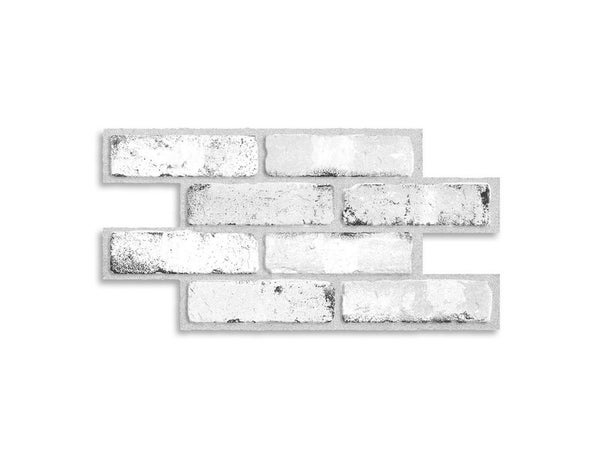 Lot de 2 crédences adhésives Brik sidney, blanc et gris, 54 cm x 27.6 cm