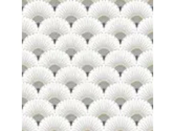 Papier peint vinyle sur intisse Palmettes blanc et argente