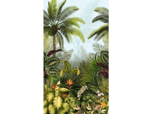 Papier peint panoramique Jungle vert l.159 x H.280 cm