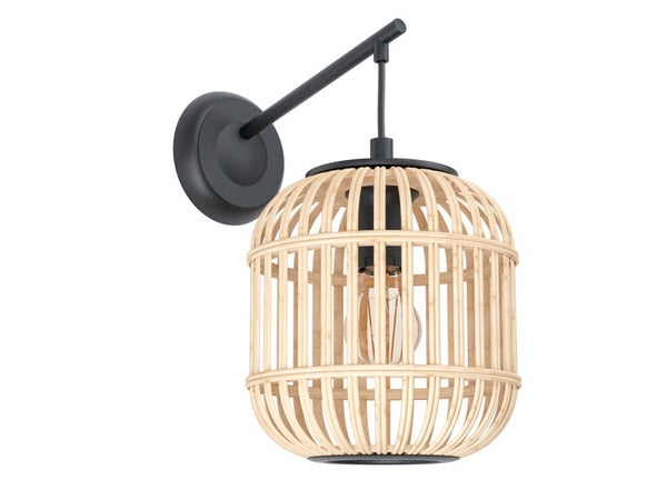 Applique, nature bois beige/noir EGLO HANOI diam. 21 cm