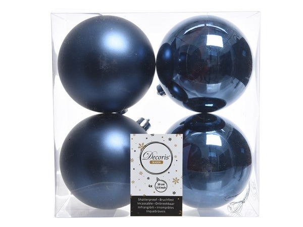 Kit 4 boules plastique bleu nuit