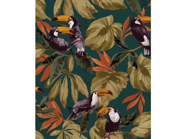 Papier peint vinyle sur intisse Toucan noir