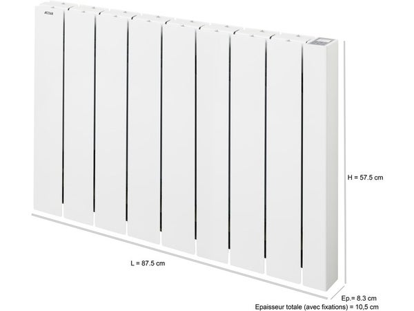 ACOVA Sèche-serviettes électrique 500W, H.109.4 x l.51 cm Madras blanc