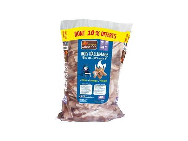 Bois d'allumage WOODSTOCK, sac 40 litres + 10% L10
