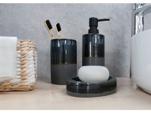 Porte-savon en porcelaine Otto, bleu