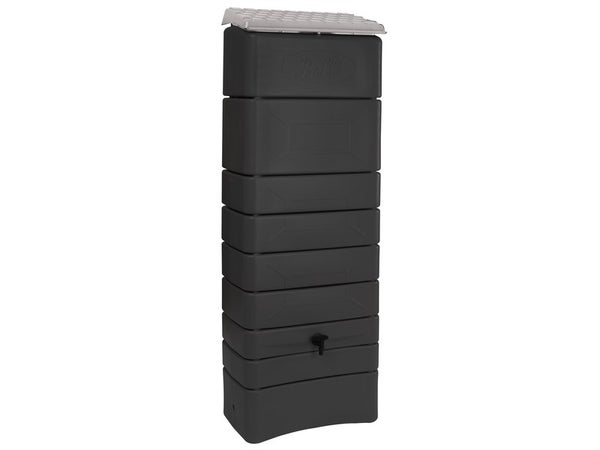 Récupérateur d'eau aérien rectangulaire mural, 300 litres, anthracite