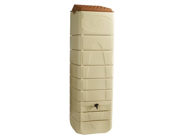 Récupérateur d'eau aérien rectangulaire mural, 650 litres, beige