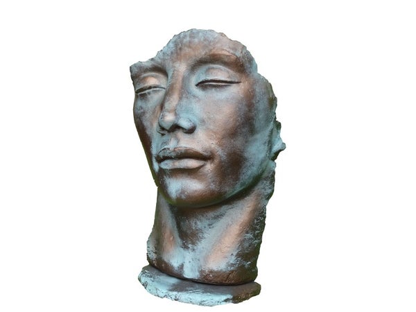 Visage homme bronze  H. 115 cm
