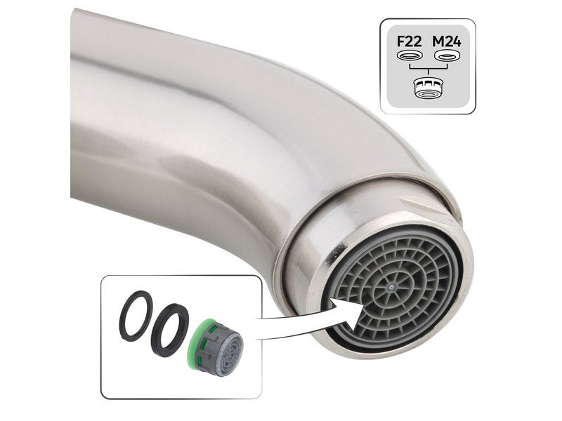 Recharge mousseur robinet salle de bain orientable, M24/F22 easy clean,  EQUATION