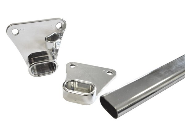 Kit barre de penderie chromé 60 m diam. 30 x 15 mm ovale + 2 supports muraux SPACEO HOME