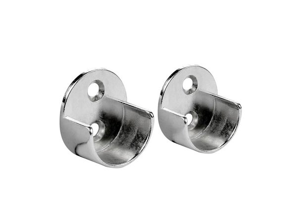 Lot de 2 support de barre de penderie D25 mm rond chrome 29.85 m
