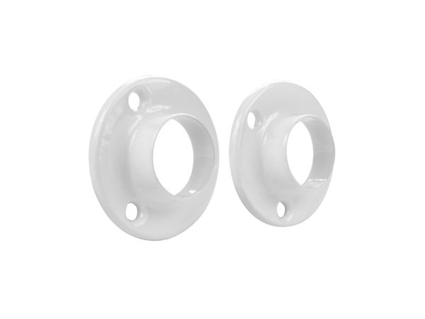 Lot de 2 support de barre de penderie D25 mm rond blanc 54.4 m