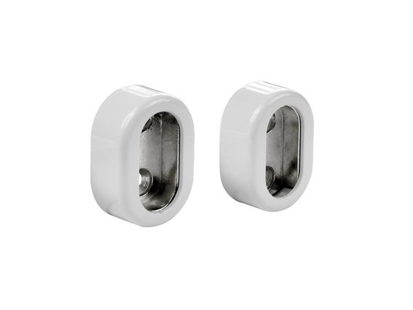 Lot de 2 support de barre de penderie D30 x 15 mm ovale blanc 28.94 m